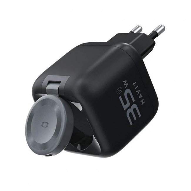 Havit UC250 A-EU - GaN travel charger with extendable cable (black)