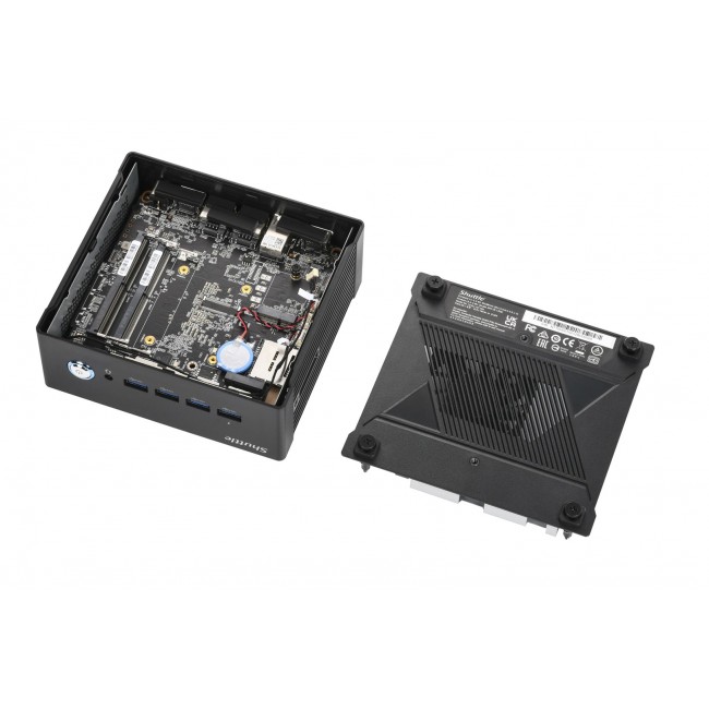 Shuttle Nano PC NA10H7, AMD Ryzen 7-8845HS APU, Radeon780M , 2xHDMI, 2xUSB-C 4.0(DP), 2x2.5Gbit LAN, 24/7 permanent operation, incl. VESA