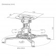 Maclean Ceiling Mount/Hanger for Projectors, 54 320 mm, up to 13.5 kg, 360-degree rotation, MC-200 W