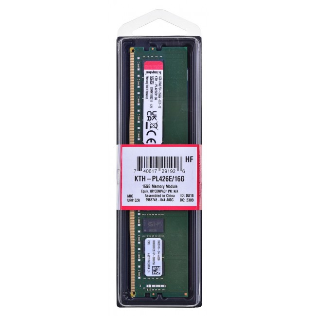 Kingston dedicated memory for HPE/HP 16GB DDR4-2666Mhz ECC Module