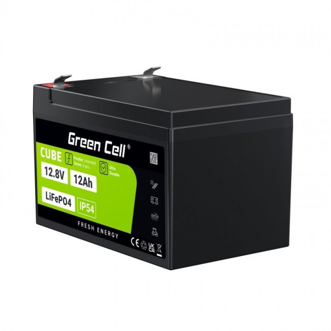 Green Cell LFPGC12V12AH UPS battery Lithium Iron Phosphate (LiFePO4) 12.8 V 12 Ah Green Cell LFPGC12V12AH UPS battery Lithium Iron Phosphate (LiFePO4) 12.8 V 12 Ah