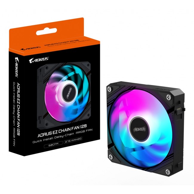 GIGABYTE AORUS EZ CHAIN FAN 120 Motherboard 12 cm Black 1 pc(s) GIGABYTE AORUS EZ CHAIN FAN 120 Motherboard 12 cm Black 1 pc(s)