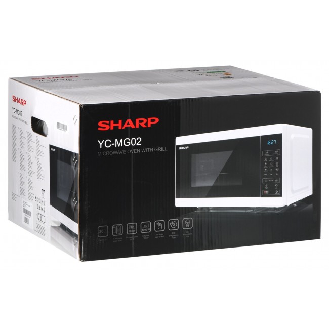 Sharp YC-MG02E-W microwave Countertop 20 L 800 W Blue, White Sharp YC-MG02E-W microwave Countertop 20 L 800 W Blue, White