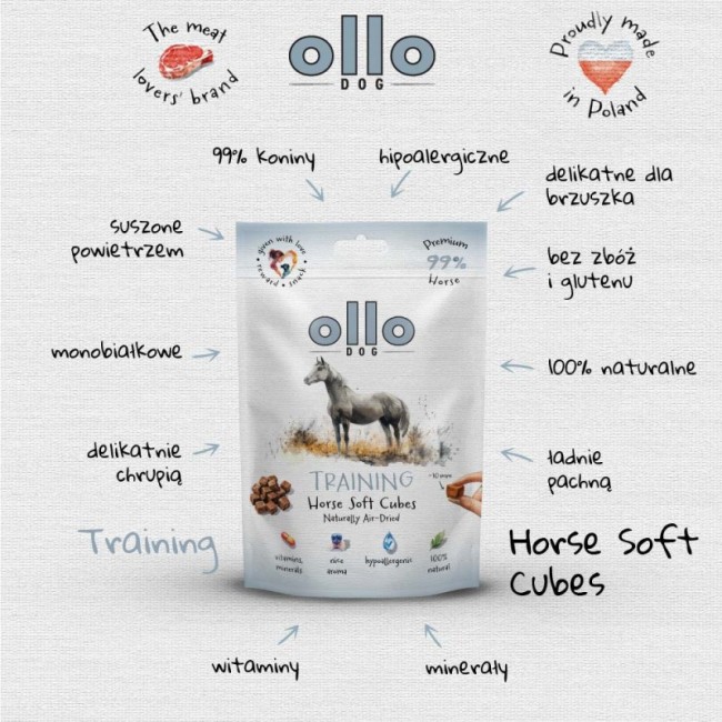 OLLO Air Dried Training Horse Cubes - dog treat - 80g
