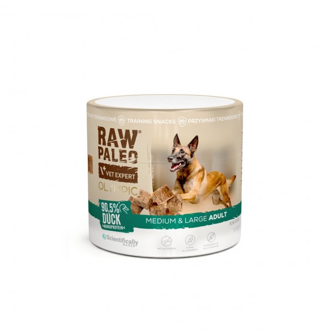 VETEXPERT Raw Paleo Olympic Duck Mini Medium Large Mono - dog treat - 90g