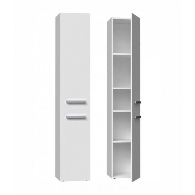 Bathroom cabinet NEL II 31x30x174 cm, matt white Bathroom cabinet NEL II 31x30x174 cm, matt white