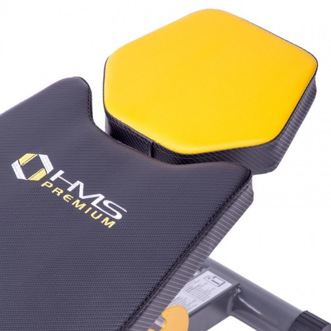 HMS Fitness LSR8311 Flat weight training bench Adjustable seat Home Black, Yellow HMS Fitness LSR8311 Flat weight training bench Adjustable seat Home Black, Yellow