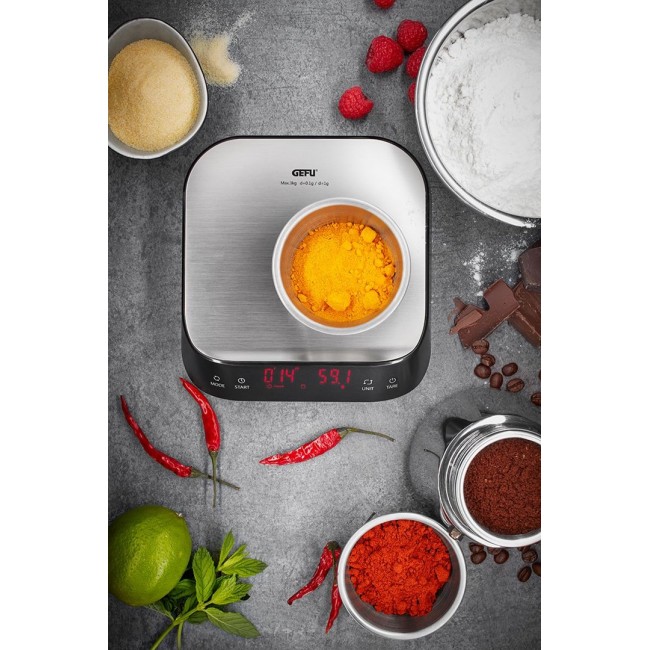 GEFU PREZISO Black, Stainless steel Countertop Rectangle Electronic kitchen scale