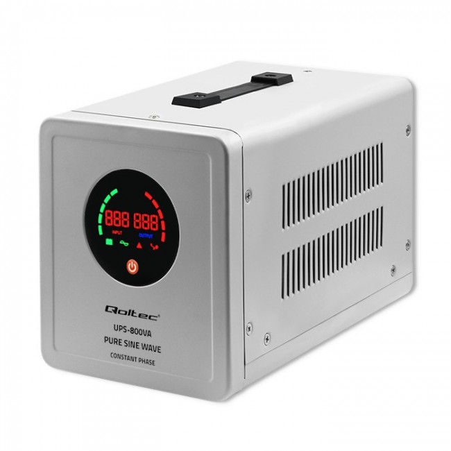 Qoltec 50718 Uninterruptible power supply Pure Sine Wave UPS | 800VA | 560W | constant phase | Grey Qoltec 50718 Uninterruptible power supply Pure Sine Wave UPS | 800VA | 560W | constant phase | Grey