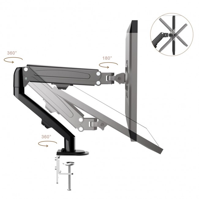 Maclean MC-860N Monitor Mount, with Gas Spring, 13