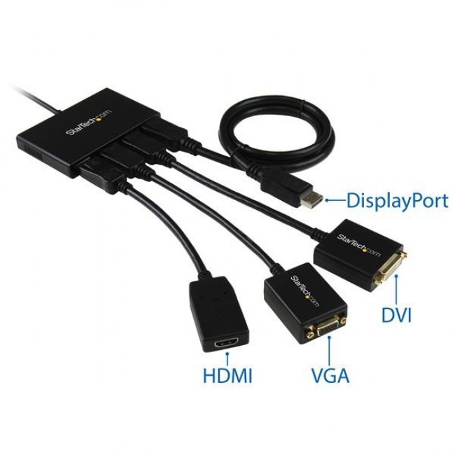 StarTech.com 4-Port Multi Monitor Adapter - DisplayPort 1.2 MST Hub - 4x 1080p - DisplayPort Video Splitter for Extended Desktop Mode on Windows PCs Only - DP to Quad DP Monitors