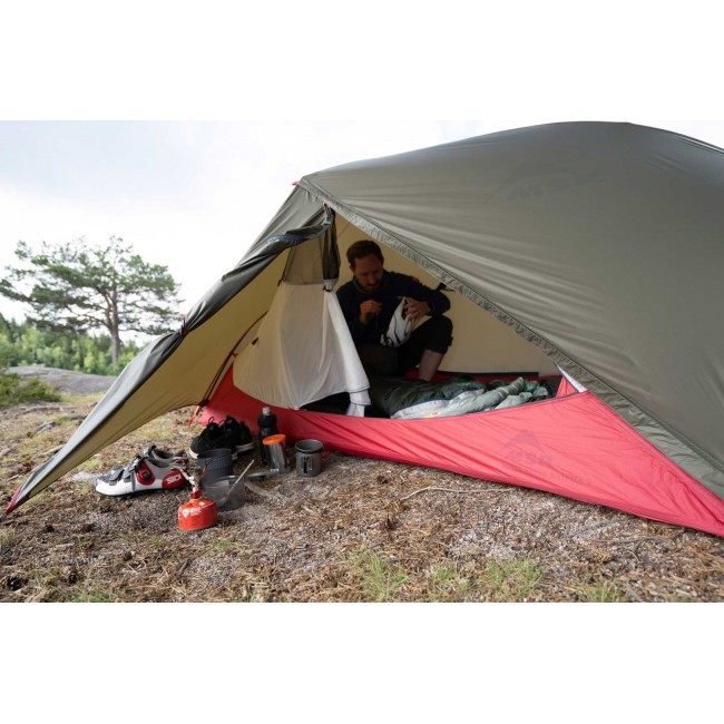 MSR Hubba Hubba Bikepack 2 person(s) Green, Red, White Ridge tent