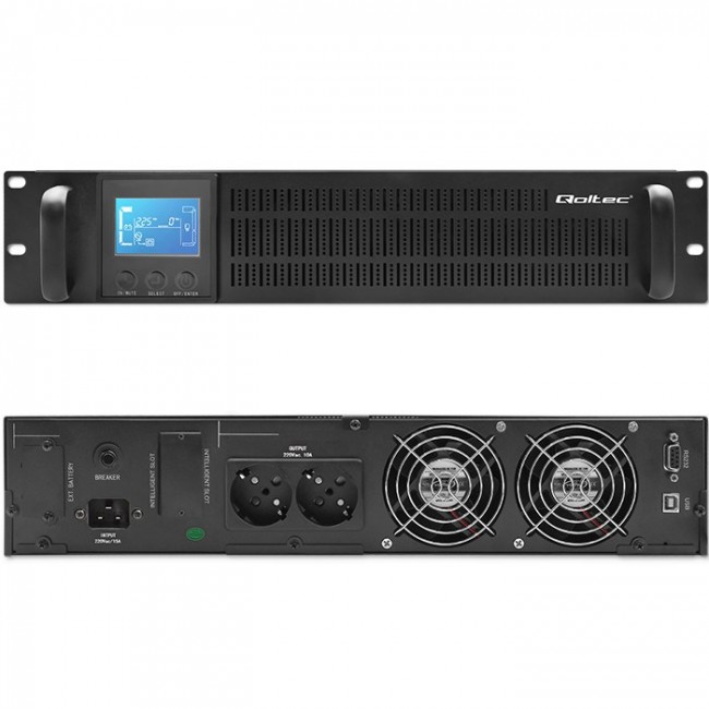 Qoltec RACK UPS | 3kVA | 2400W | LCD