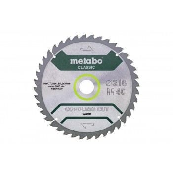 METABO CIRCULAR SAW BLADE HW/CT 216x30x40Z