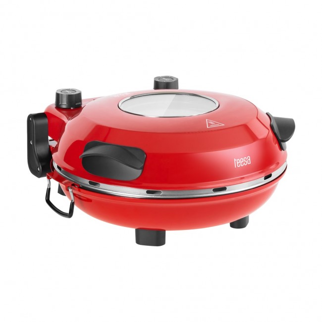 Pizza oven TEESA SUPREME, 1200 W, 32 cm, window, removable stone, dual heating control Pizza oven TEESA SUPREME, 1200 W, 32 cm, window, removable stone, dual heating control