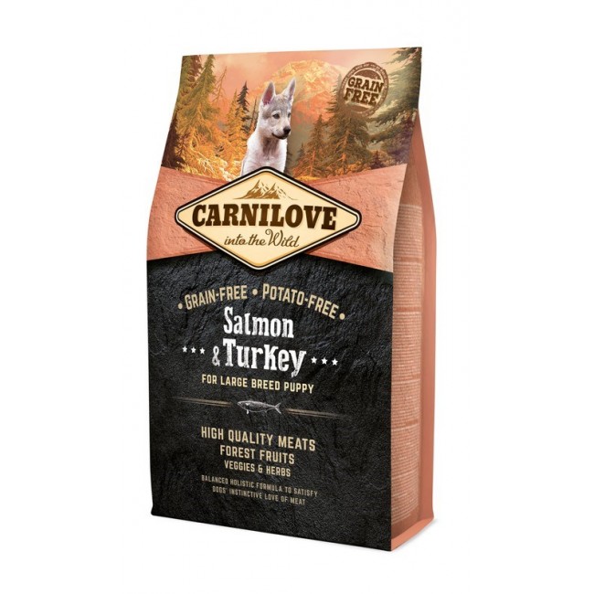 CARNILOVE Puppy Salmon and turkey Large breeds - dry dog food - 4kg CARNILOVE Puppy Salmon and turkey Large breeds - dry dog food - 4kg