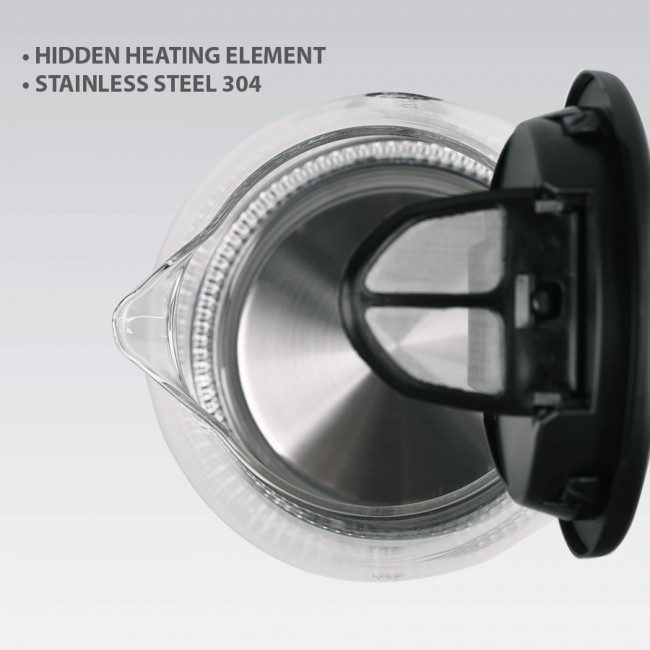 Maestro MR-063-Black Glass Electric Kettle 1,7 L