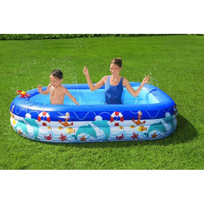 Inflatable pool+canopy 213x155x132 B54370