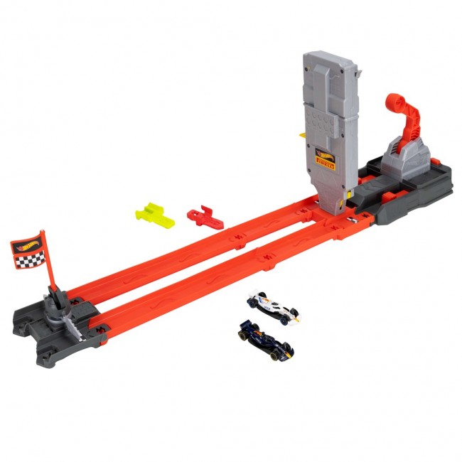 Hot Wheels City Racing Formula 1 Grid Start Track Set & 2 Die-Cast F1 Cars in 1:64 Scale Hot Wheels City Racing Formula 1 Grid Start Track Set & 2 Die-Cast F1 Cars in 1:64 Scale