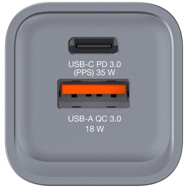 Verbatim GNC-35 GaN Charger 35W with 1 x USB-C PD 35W / 1 x USB-A QC 3.0 (EU/UK/US) Verbatim GNC-35 GaN Charger 35W with 1 x USB-C PD 35W / 1 x USB-A QC 3.0 (EU/UK/US)