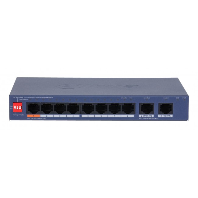 Dahua Technology CS4010-8ET2GT-60 network switch Managed L2 Gigabit Ethernet (10/100/1000) Power over Ethernet (PoE) Blue