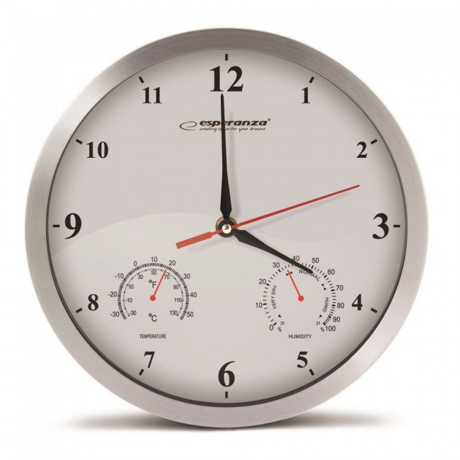 Esperanza EHC008W Mechanical Wall Clock, Round, White