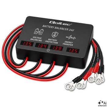 Qoltec Balanser napięcia 48V do akumulator w 4 x 12V | 10A | AGM GEL LiFePO4 | LED