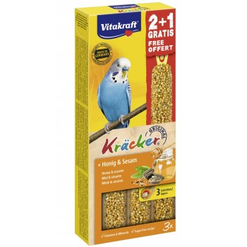 VITAKRAFT Kr cker Honey and sesame - treats for budgerigar - 2 + 1 pcs.