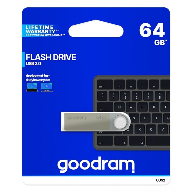 Goodram UUN2 USB 2.0 USB flash drive 64 GB USB Type-A Silver Goodram UUN2 USB 2.0 USB flash drive 64 GB USB Type-A Silver