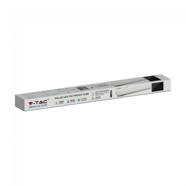 Hermetic luminaire V-TAC VT-120018 solar 120cm 18W IP65 3000K-4000K-6400K 1000lm (SKU 6500) White