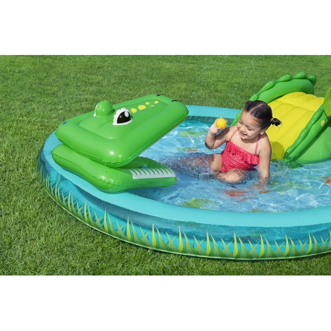 Bestway Crocodile Cove Kids Inflatable Water Play Center and Pool 2.24 m x 1.81 m x 72 cm