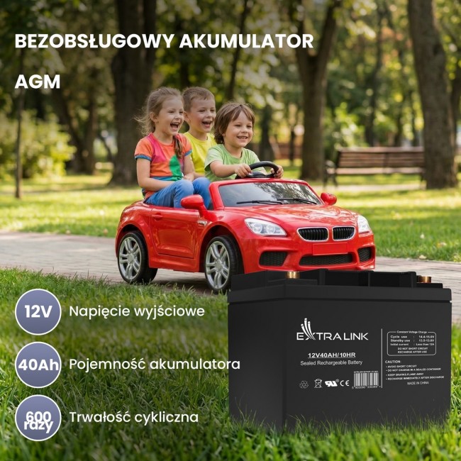Extralink Accumulator AGM 12V 40Ah maintenance free