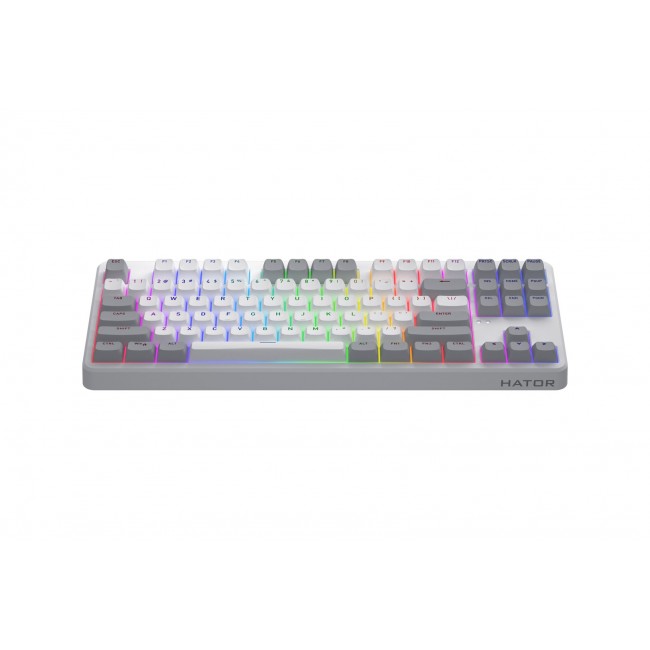 HATOR Rockfall 3 TKL Wireless, white, QMK/VIA, OMA profile white-black keycaps Keyboard - linear mechanical hotswap switches - US - ANSI Layout