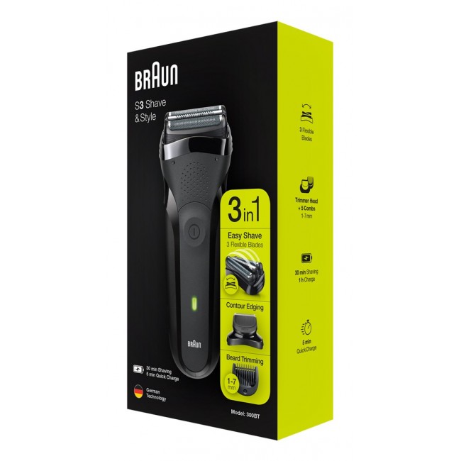 Braun Series 3 300BT Rotation shaver Trimmer Black Braun Series 3 300BT Rotation shaver Trimmer Black