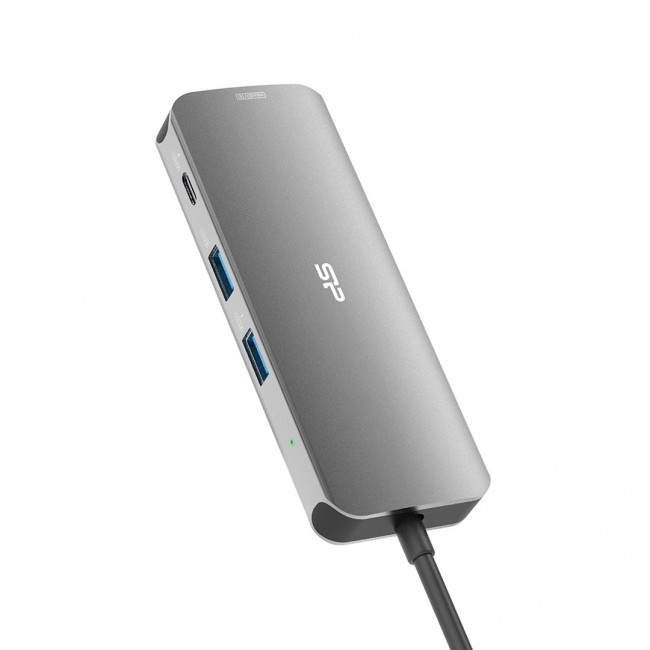 Silicon Power SR30 Docking USB 3.2 Gen 1 (3.1 Gen 1) Type-C Grey, Metallic