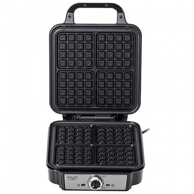 Adler AD 3083 waffle iron 4 waffle 1800 W Black, Silver