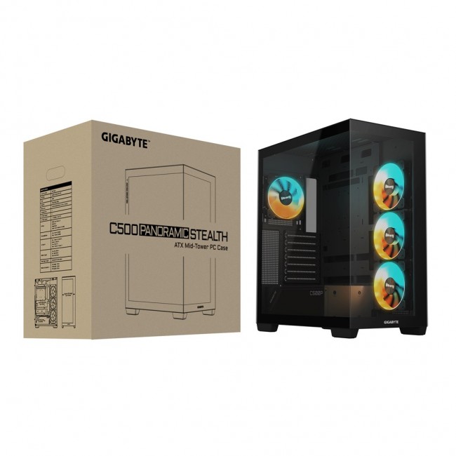 GIGABYTE C500 PANORAMIC STEALTH Midi Tower Black GIGABYTE C500 PANORAMIC STEALTH Midi Tower Black