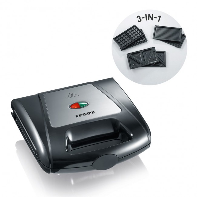 Severin 2968 2 waffle(s) 1000 W Black, Chrome