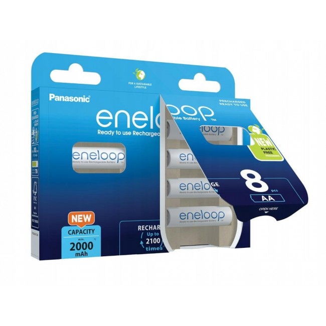 Rechargeable batteries PANASONIC ENELOOP AA 2000 mAh 8 szt (BK-3MCDE/8HH) Rechargeable batteries PANASONIC ENELOOP AA 2000 mAh 8 szt (BK-3MCDE/8HH)