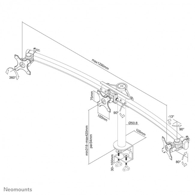 Neomounts FPMA-D700D3 Monitor arm 10-27 Neomounts FPMA-D700D3 Monitor arm 10-27
