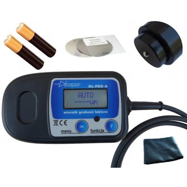 PAINT THICKNESS GAUGE GL-PRO-6-PHASE Fe-AL-Zn probe on the wire.