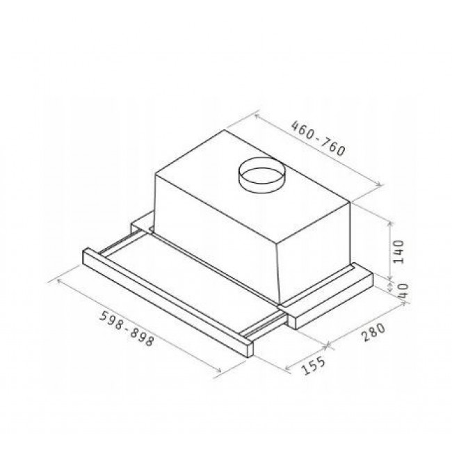 Elica Elite 14 LUX 60 BL Semi built-in (pull out) Black 368 m /h