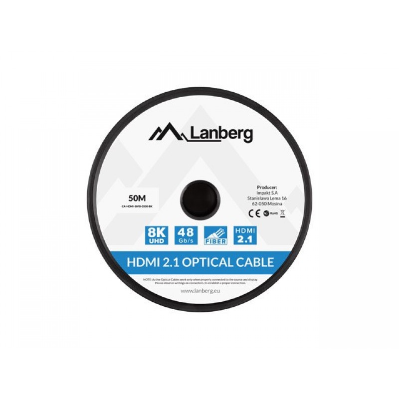 LANBERG CABLE HDMI M/M V2.1 50M 8K OPTICAL AOC