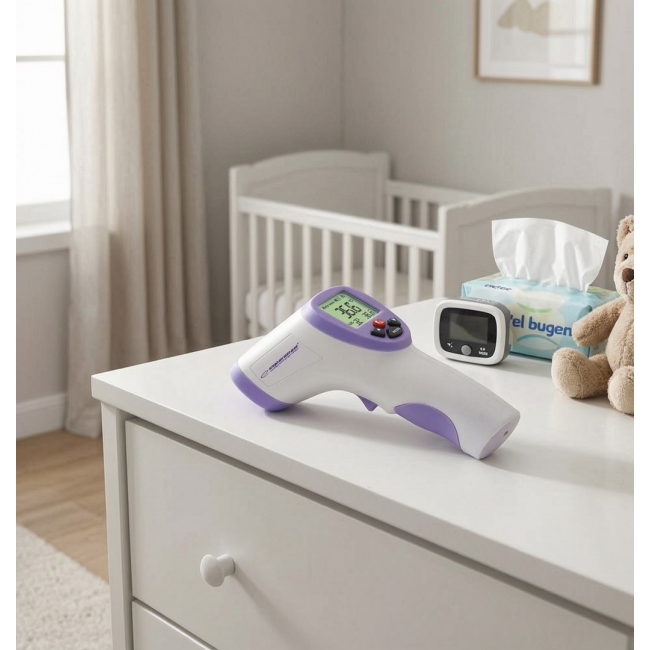 Esperanza ECT002 digital body thermometer Remote sensing thermometer Purple, White Ear, Forehead, Oral, Rectal, Underarm Buttons