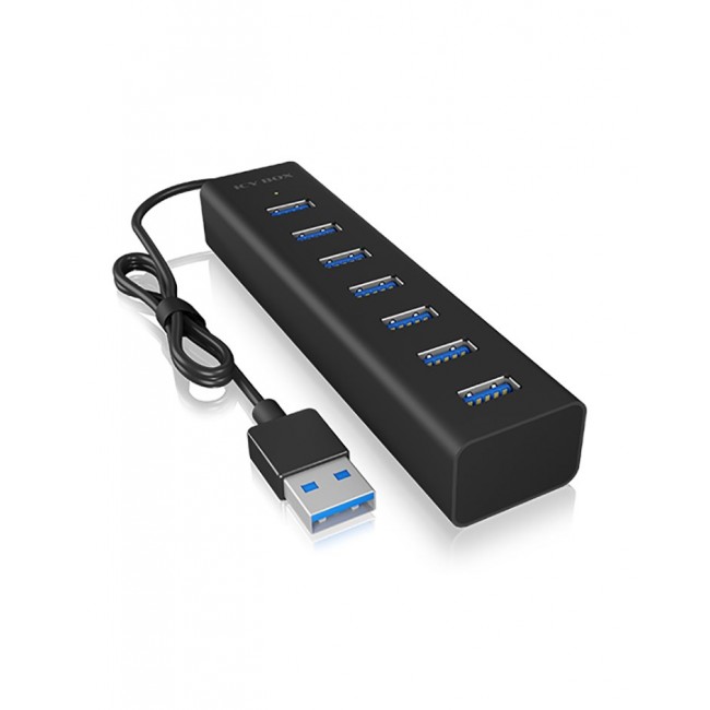 ICY BOX IB-HUB1700-U3 USB 3.2 Gen 1 (3.1 Gen 1) Type-A 5000 Mbit/s Black