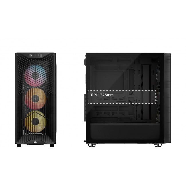 Corsair 3200D RS ARGB Mid-Tower PC Case - Smoke Midi Tower Black