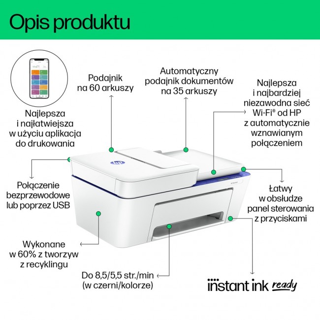 HP DeskJet 4230e Wireless All-in-One Color Printer, Instant Ink Copier, Scanner