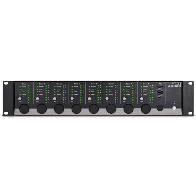 8-zone AUDAC MTX88 audio matrix