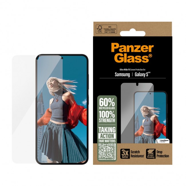 PanzerGlass Screen Protector Samsung Galaxy S25 | S24 | Ultra-Wide Fit Clear screen protector 1 pc(s)