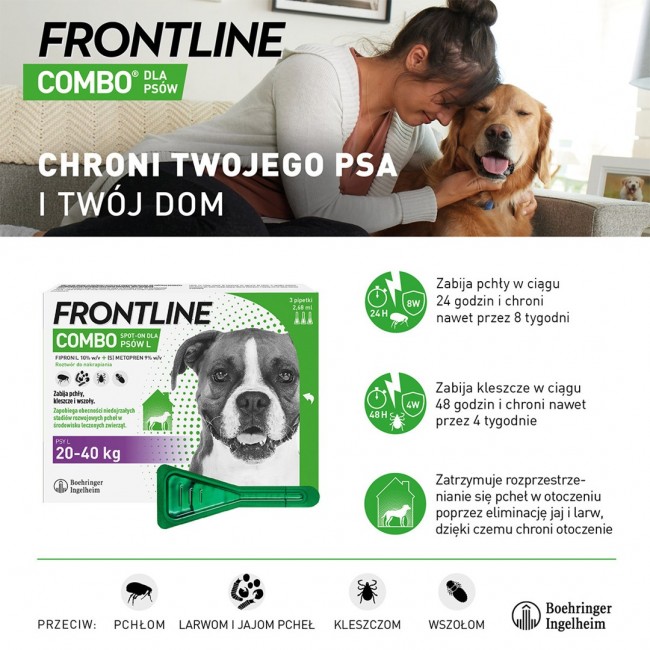 Frontline Combo Spot-on L - Parasite drops for dogs - 3 x 2,68 ml